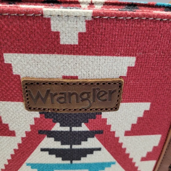 Wrangler Aztec Design Canvas Tote 12"x17" Handbag - Picture 2 of 9